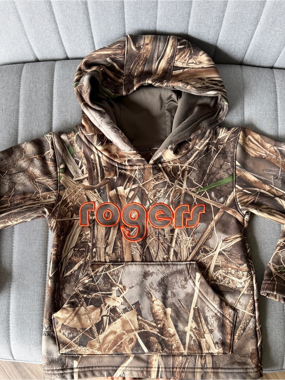 Rogers Sporting Goods Kids' Camo Real Tree Hooded Sweatshirt - Brown/Orange 4T